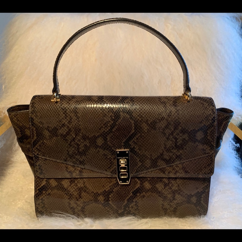 Henri Bendel Uptown Satchel in Snakeskin